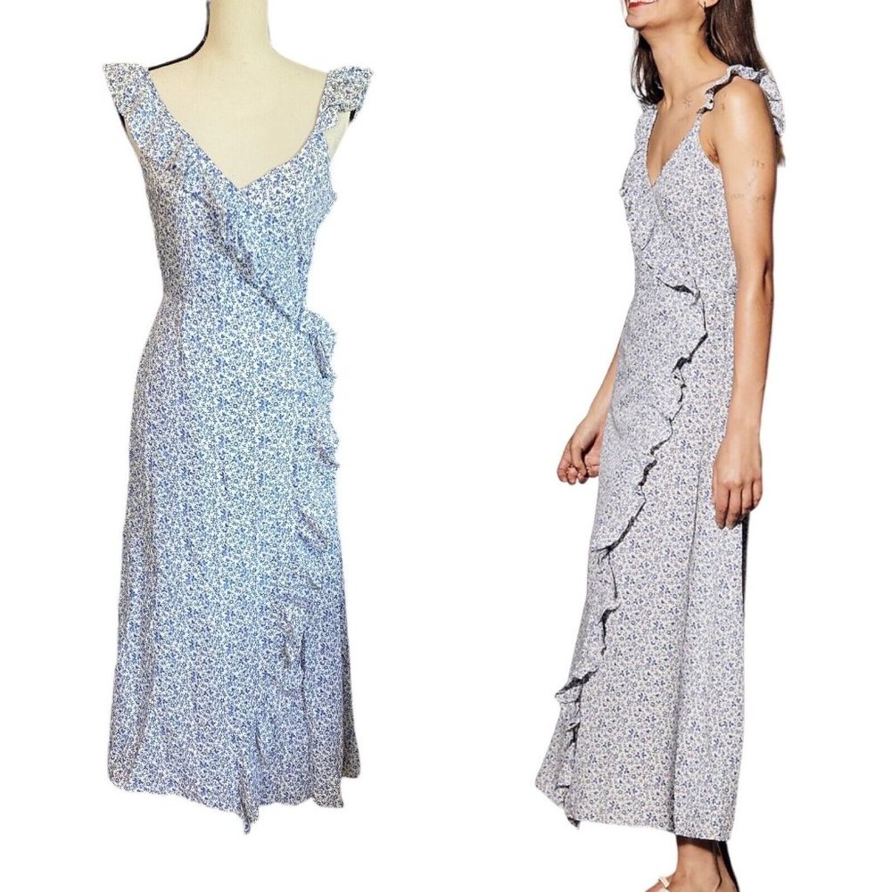 COPY - Madewell Ruffled Wrap Dress in Americana Floral Size 4